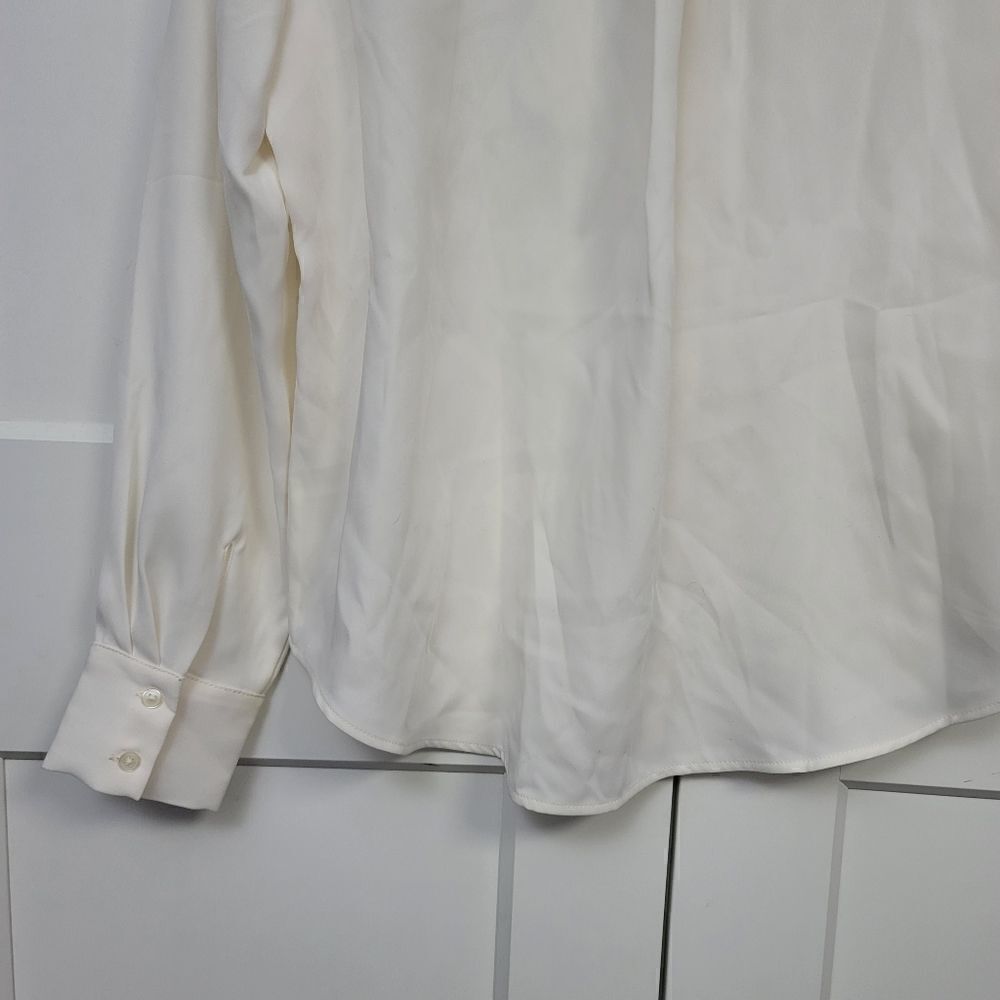 Ann Taylor frill button-down long sleeve blouse, MP - Picture 2 of 8